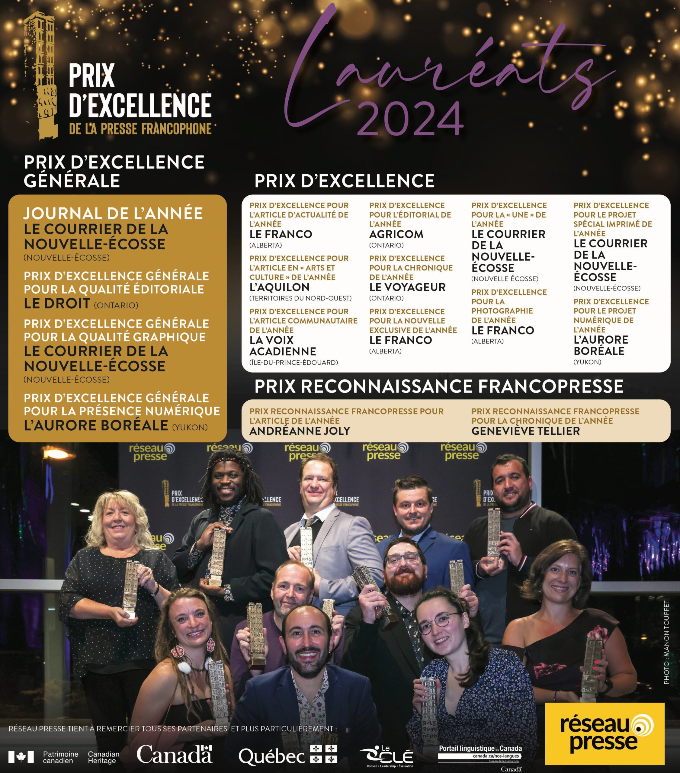 Réseau.Presse révèle les lauréates et les lauréats des Prix d ...